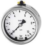 Riegler 102512.Pressure gauge, CrNi steel, rear centric, G 1/4, 0 - 40 bar, Ø 63