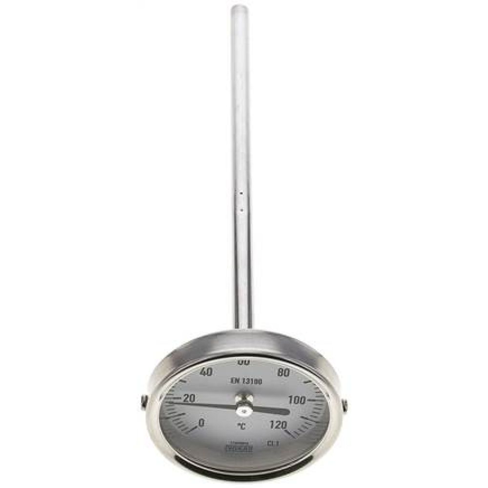 Wika TWT 12063200 ES Bimetallthermometer, waagerecht D63/0 bis +120°C/200mm