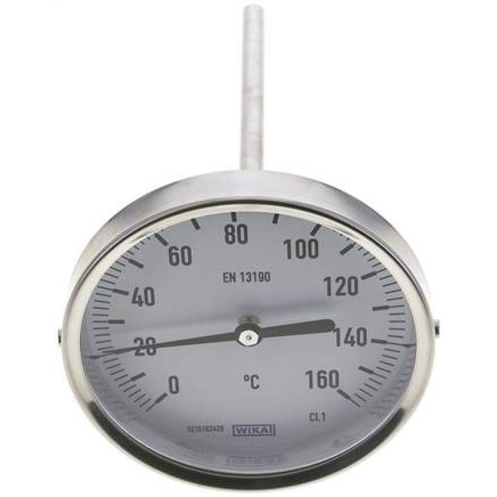 Wika TWT 160100160 ES Bimetallthermometer, waagerecht D100/0 bis +160°C/160mm