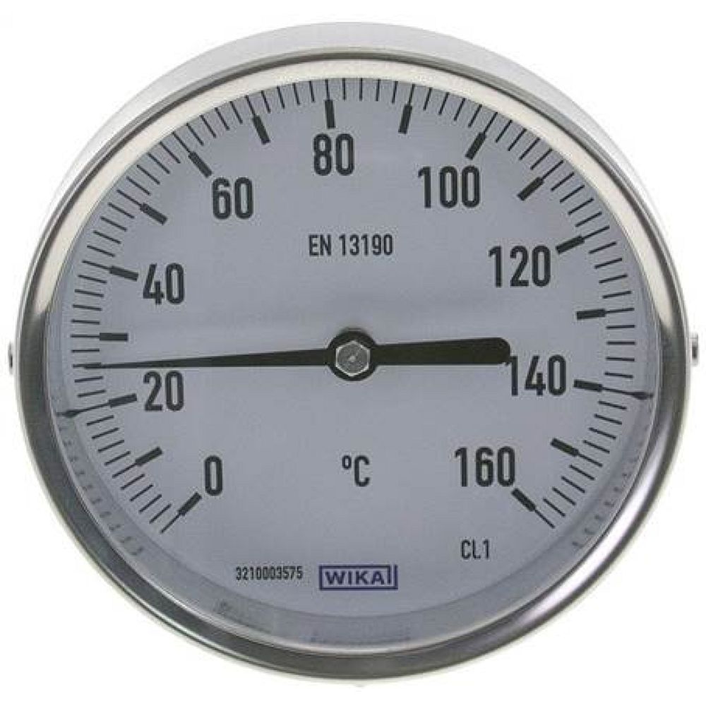 Wika TWT 16010063 ES Bimetallthermometer, waagerecht D100/0 bis +160°C/63mm