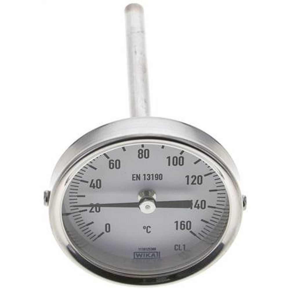 Wika TWT 16063100 ES Bimetallthermometer, waagerecht D63/0 bis +160°C/100mm