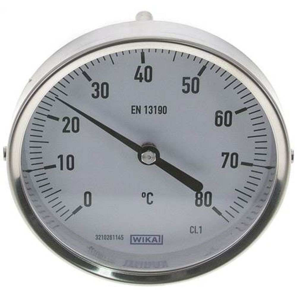 Wika TWT 80100100 ES Bimetallthermometer, waagerecht D100/0 bis +80°C/100mm