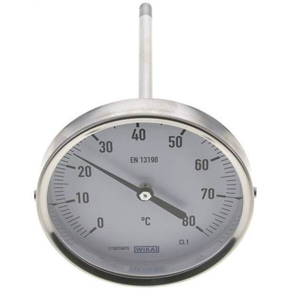 Wika TWT 80100160 ES Bimetallthermometer, waagerecht D100/0 bis +80°C/160mm