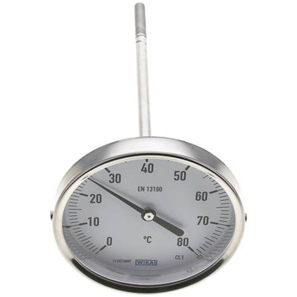 Wika TWT 80100200 ES Bimetallthermometer, waagerecht D100/0 bis +80°C/200mm