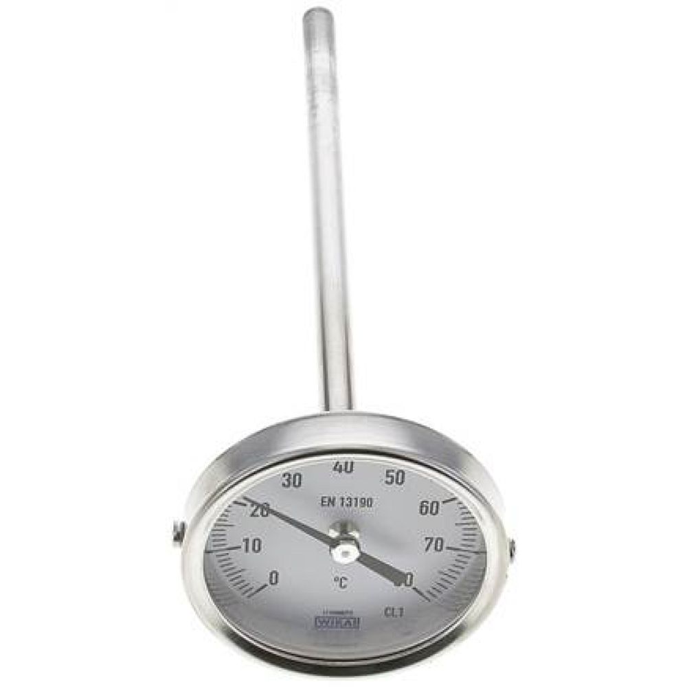 Wika TWT 8063160 ES Bimetallthermometer, waagerecht D63/0 bis +80°C/160mm