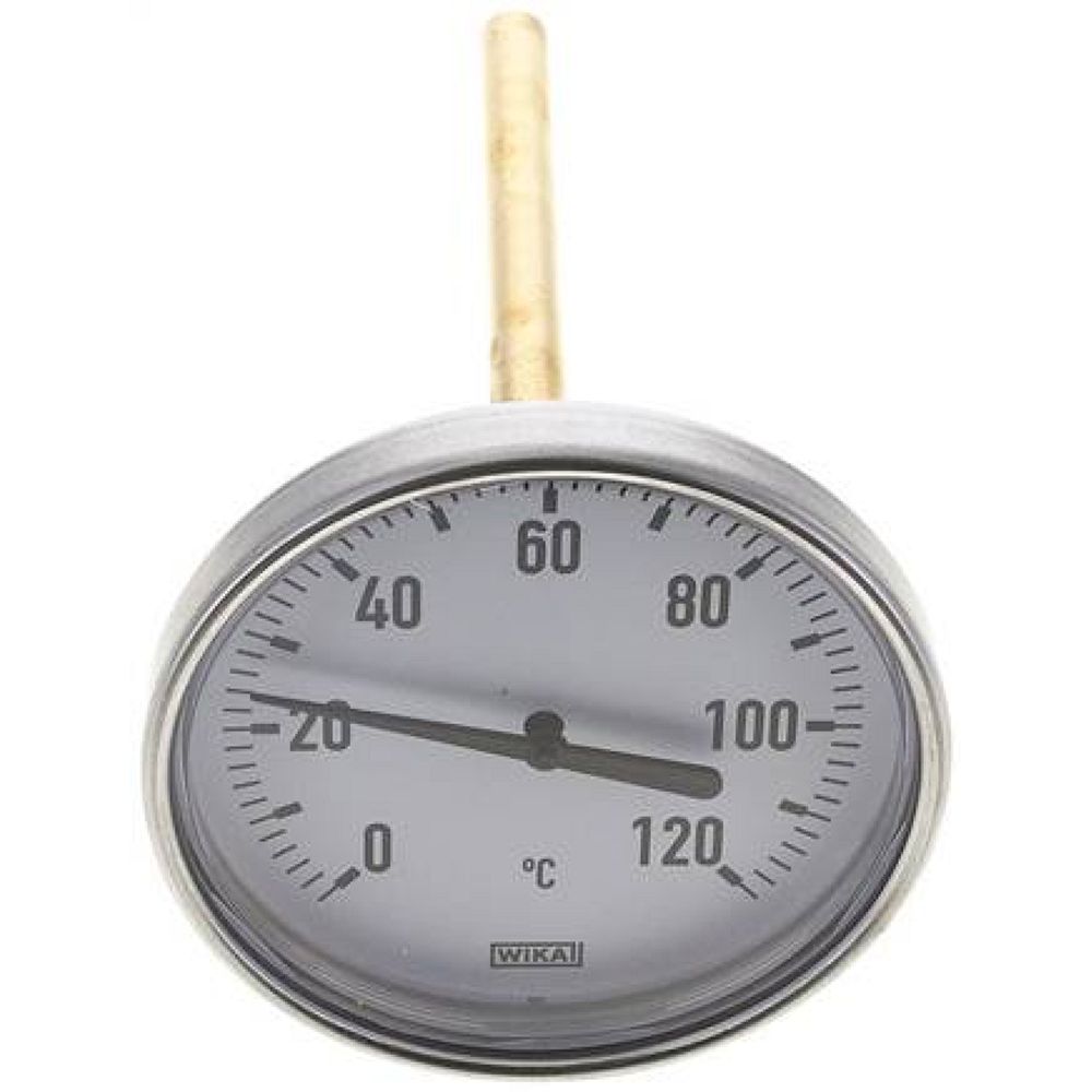 Wika TW 120100160 AL Bimetallthermometer, waagerecht D100/0 bis +120°C/160mm