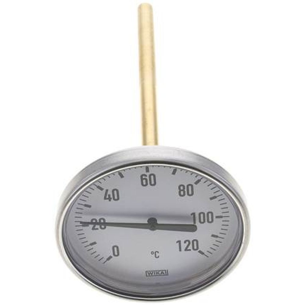 Wika TW 120100200 AL Bimetallthermometer, waagerecht D100/0 bis +120°C/200mm