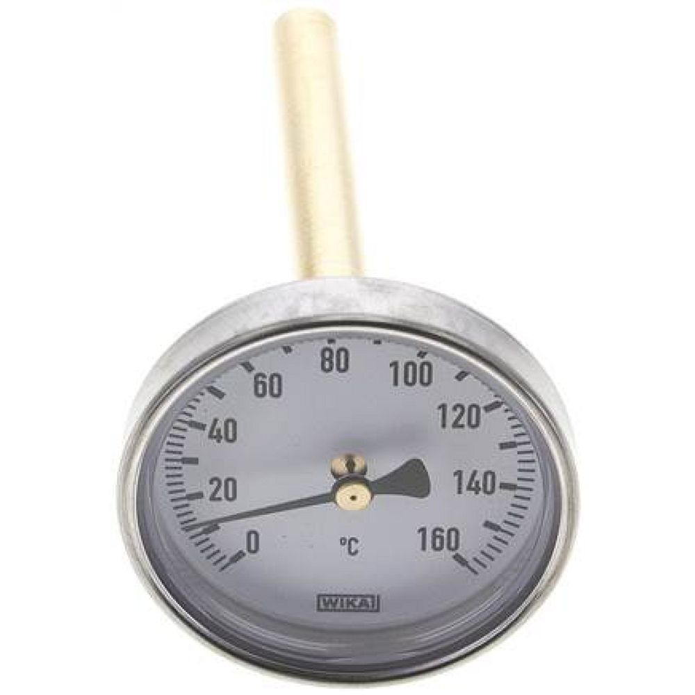 Wika TW 16063100 AL Bimetallthermometer, waagerecht D63/0 bis +160°C/100mm