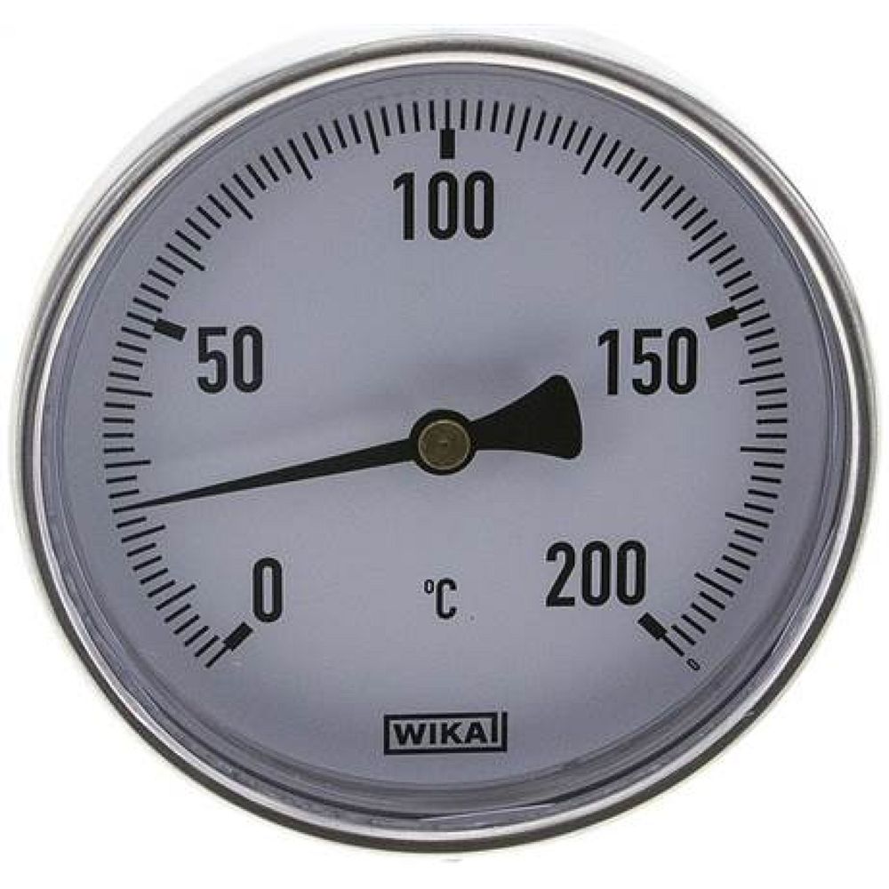 Wika TW 20010060 AL Bimetallthermometer, waagerecht D100/0 bis +200°C/60mm