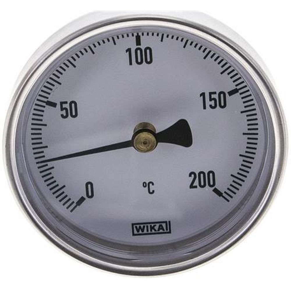 Wika TW 2006340 AL Bimetallthermometer, waagerecht D63/0 bis +200°C/40mm