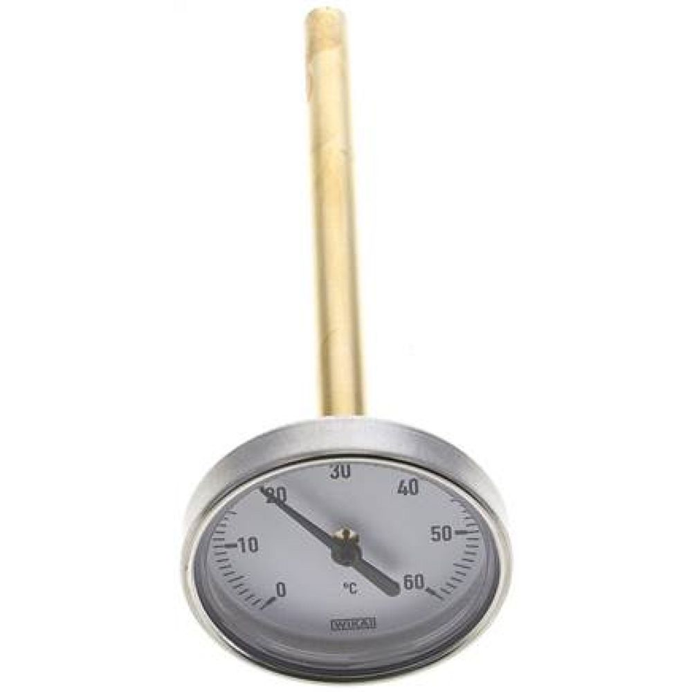 Wika TW 6063160 AL Bimetallthermometer, waagerecht D63/0 bis +60°C/160mm