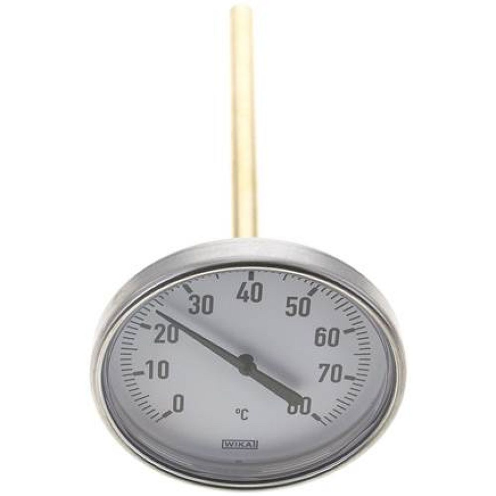 Wika TW 80100200 AL Bimetallthermometer, waagerecht D100/0 bis +80°C/200mm