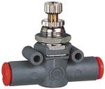 Riegler 106716.Unidirect. flow control valve, Flow one-sided, hose-hose, hose Ø8