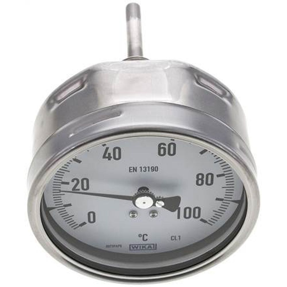 Wika TW 10010063 ES Bimetallthermometer, waagerecht D100/0 bis +100°C/63mm