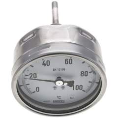 Wika TW 10010063 ES Bimetallthermometer, waagerecht D100/0 bis +100°C/63mm