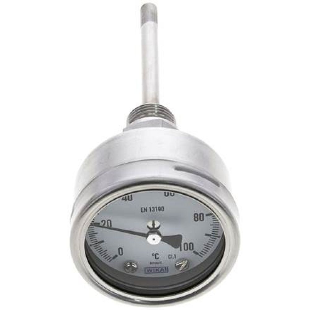 Wika TW 10063100 ES Bimetallthermometer, waagerecht D63/0 bis +100°C/100mm