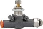 Riegler 106724.Unidir. flow contr.valve Flow one-sided, hose-thread M5 hose Ø4