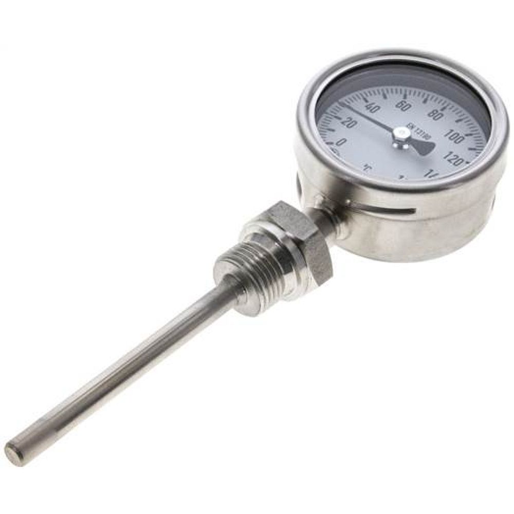 Wika TS 16063100 ES Bimetallthermometer, senkrecht D63/0 bis +160°C/100mm