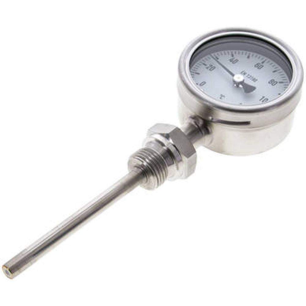 Wika TS 12063100 ES Bimetallthermometer, senkrecht D63/0 bis +120°C/100mm