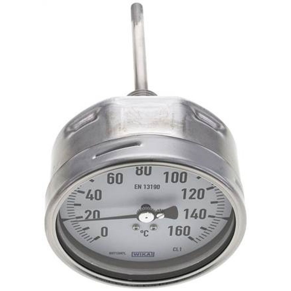 Wika TW 160100100 ES Bimetallthermometer, waagerecht D100/0 bis +160°C/100mm