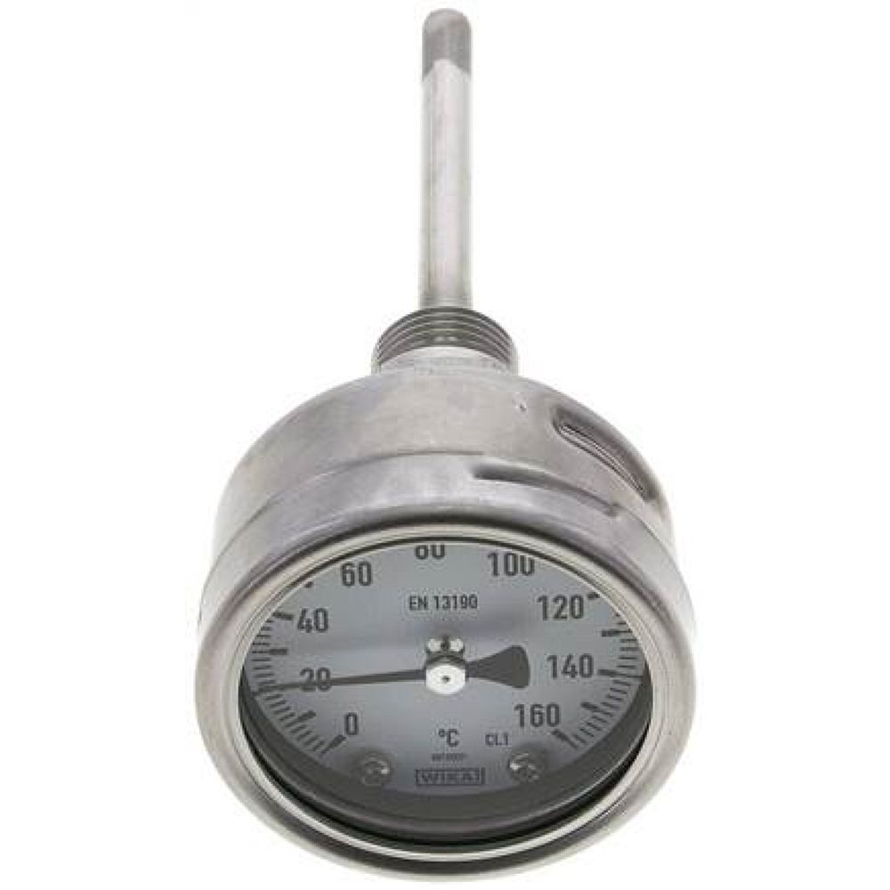 Wika TW 16063100 ES Bimetallthermometer, waagerecht D63/0 bis +160°C/100mm