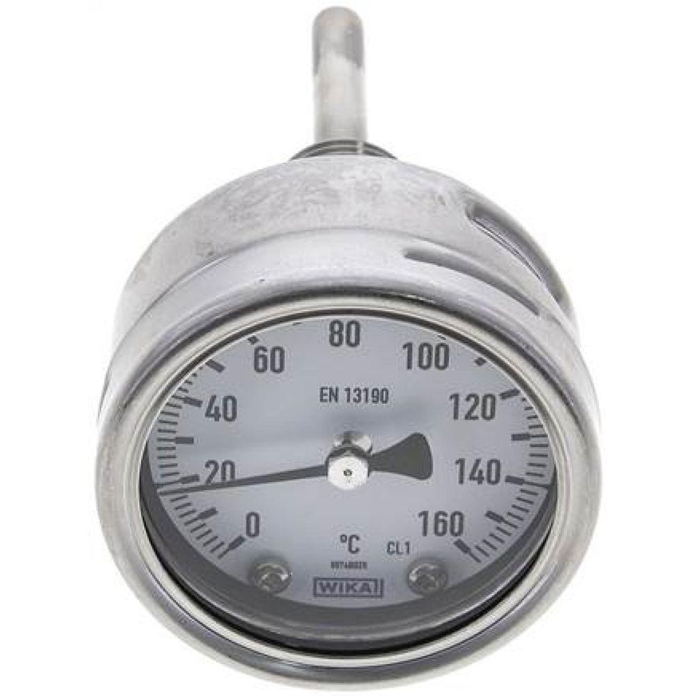 Wika TW 1606363 ES Bimetallthermometer, waagerecht D63/0 bis +160°C/63mm
