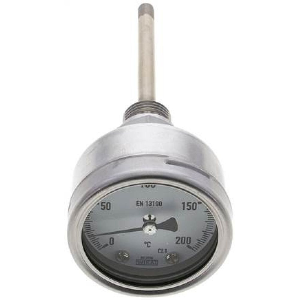 Wika TW 20063100 ES Bimetallthermometer, waagerecht D63/0 bis +200°C/100mm