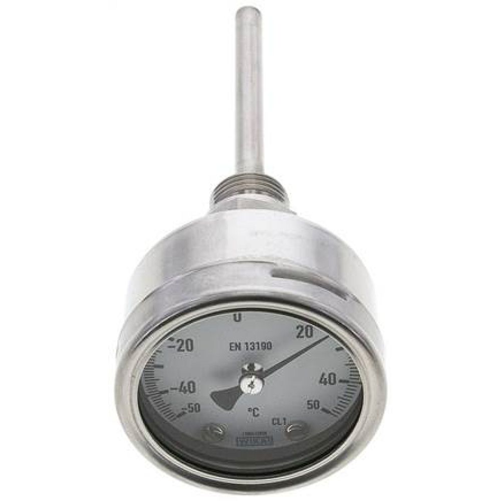 Wika TW 5563100 ES Bimetallthermometer, waagerecht D63/-50 bis +50°C/100mm