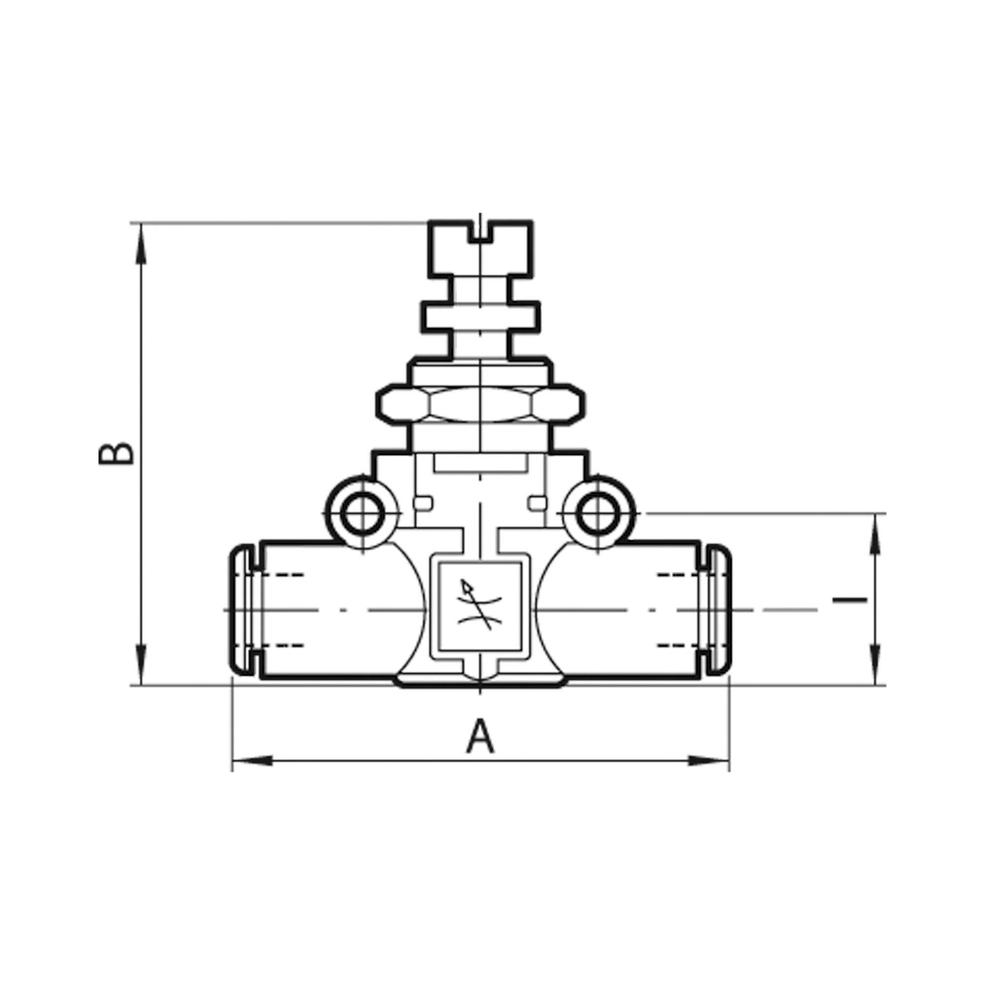 Flow control valve, Flow both sides, hose-hose, hose Ø8 - Riegler 106733