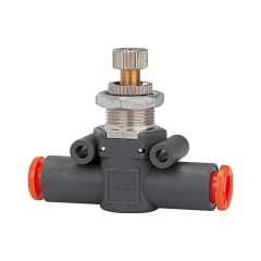 Riegler 106732.Bidirect. flow control valve, Flow both sides, hose-hose, hose Ø6