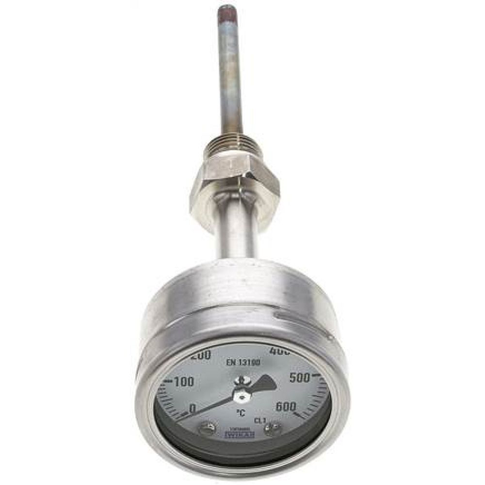 Wika TW 60063100 ES Bimetallthermometer, waagerecht D63/0 bis +600°C/100mm