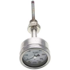 Wika TW 60063100 ES Bimetallthermometer, waagerecht D63/0 bis +600°C/100mm
