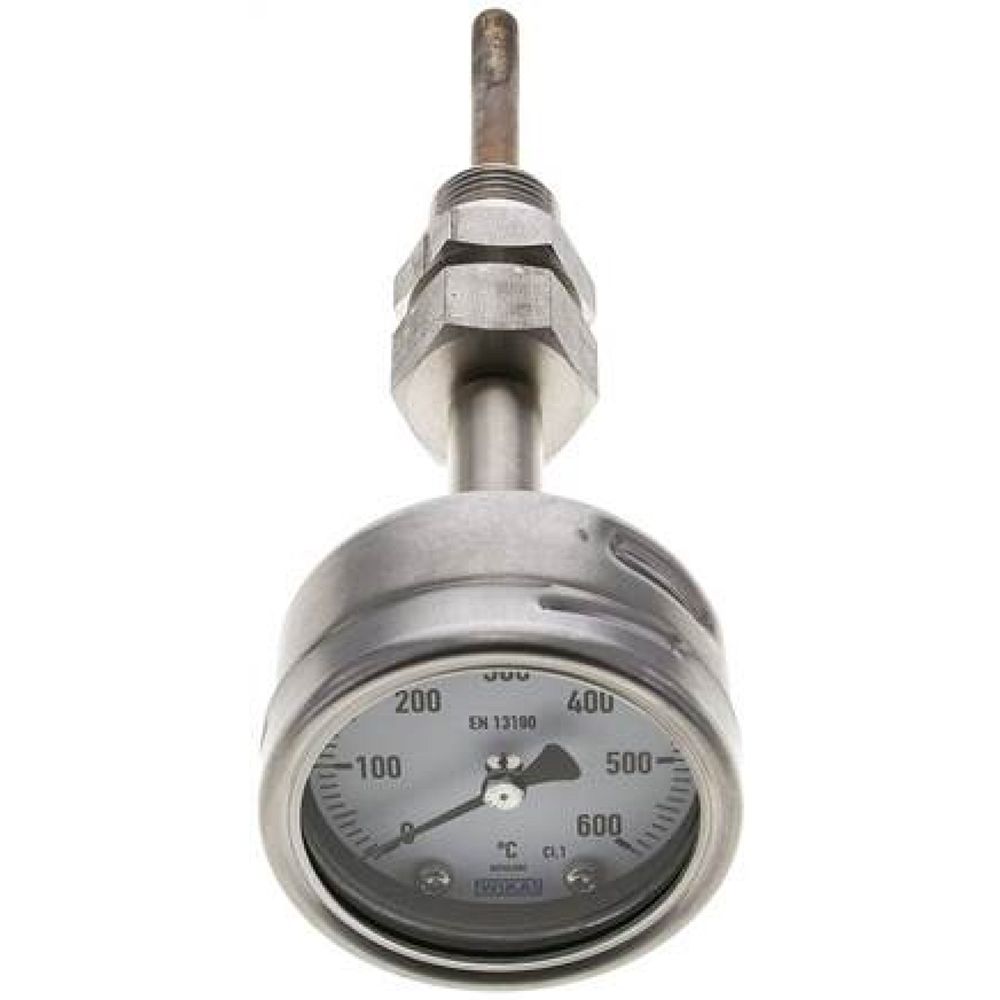 Wika TW 6006363 ES Bimetallthermometer, waagerecht D63/0 bis +600°C/63mm