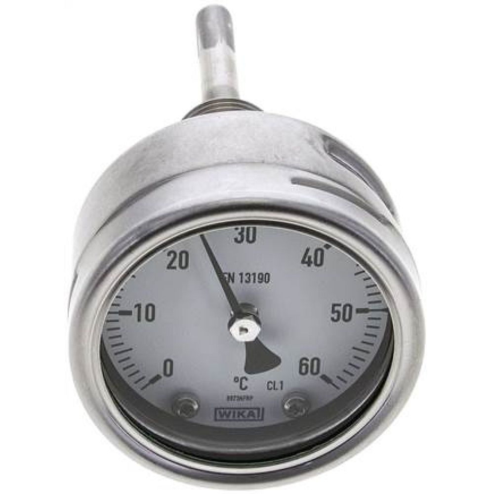 Wika TW 606363 ES Bimetallthermometer, waagerecht D63/0 bis +60°C/63mm