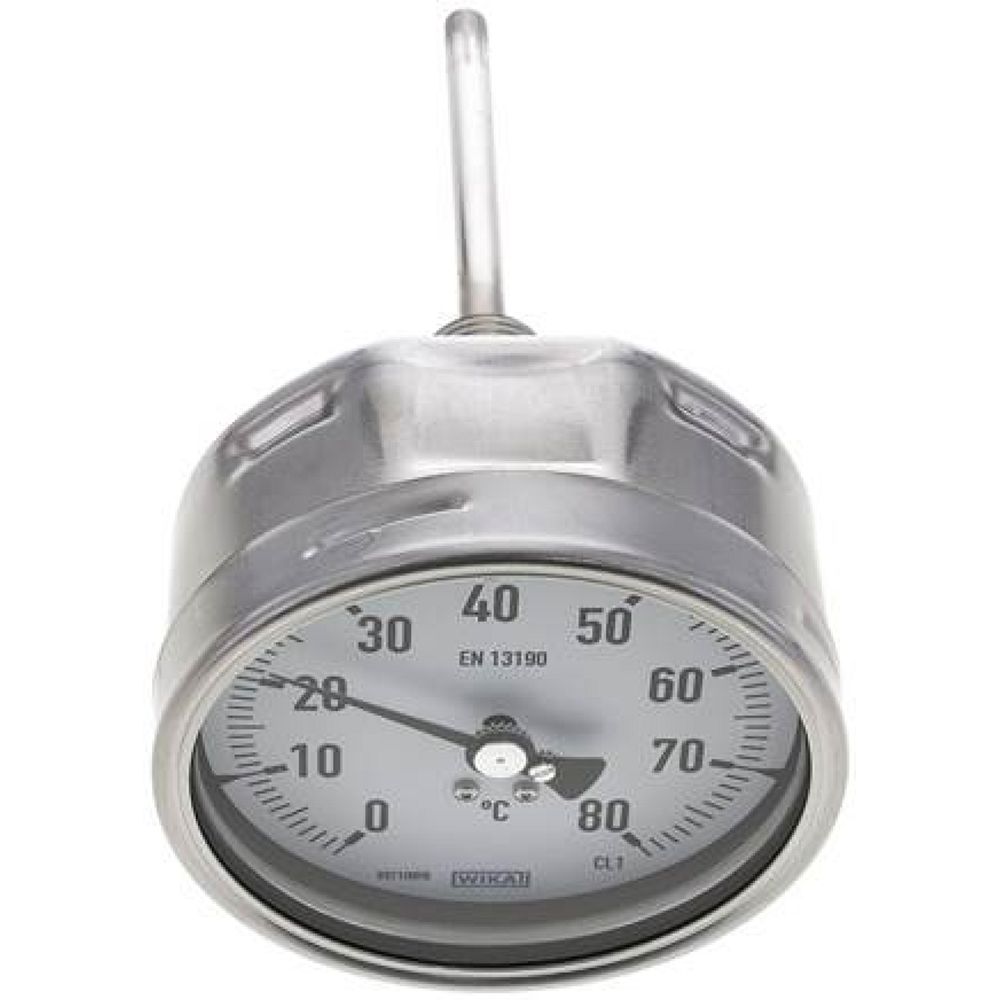 Wika TW 80100100 ES Bimetallthermometer, waagerecht D100/0 bis +80°C/100mm