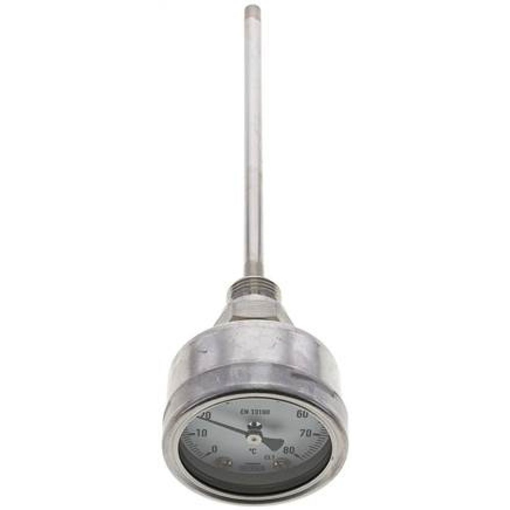 Wika TW 8063200 ES Bimetallthermometer, waagerecht D63/0 bis +80°C/200mm