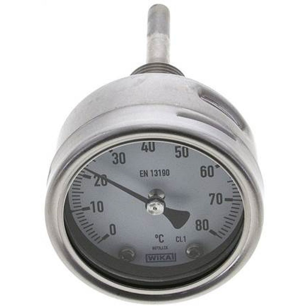 Wika TW 806363 ES Bimetallthermometer, waagerecht D63/0 bis +80°C/63mm