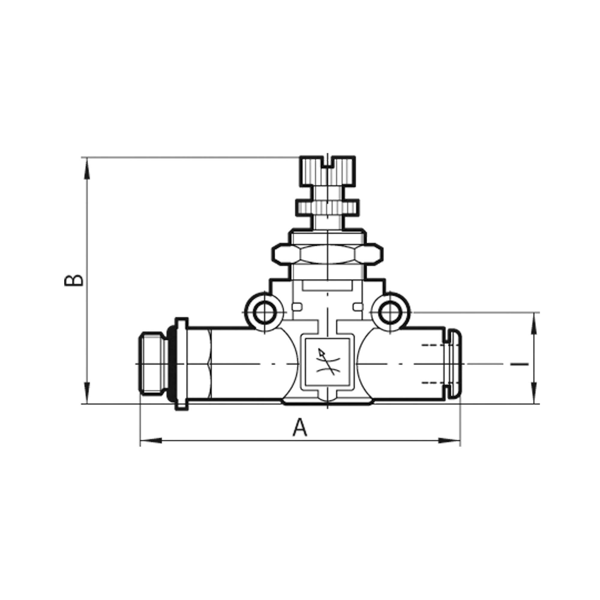 Flow contr. valve Flow both sides thread-hose G1/8 hose Ø4 - Riegler 106735