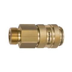 Riegler 141562.Quick-connect coupling I.D. 19, Bright brass, G 1 ET