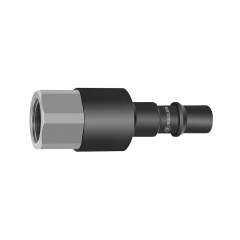 Riegler 141794.Nipple f. coupl. I.D.11, check valve, ISO 6150 C, Steel, G 1/2 IT