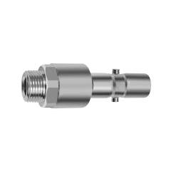 Riegler 141808.Nipple f. couplings I.D.11, check valve, 2-stage, Steel, G 1/2 ET