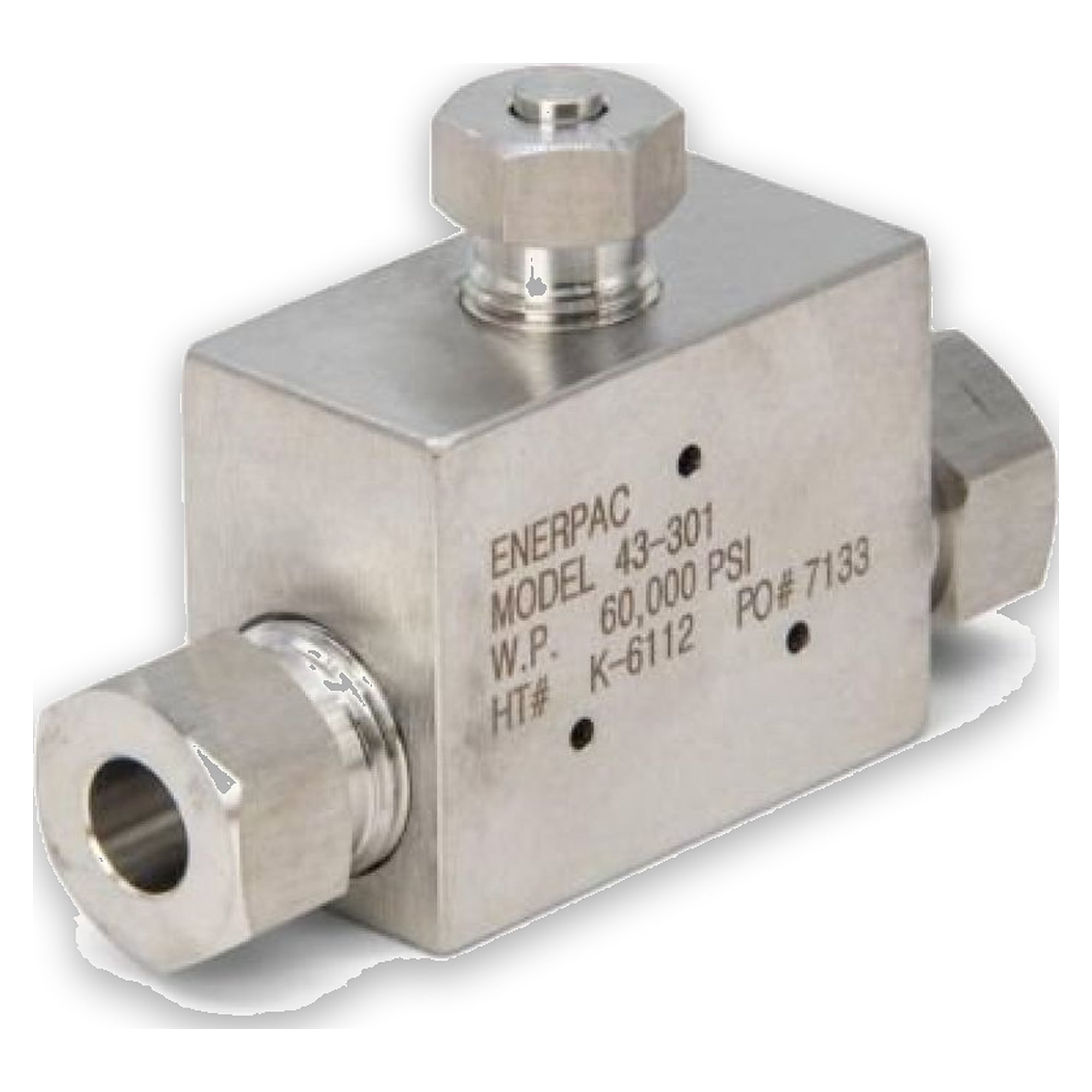 Ultra-High Pressure Fitting, Gauge Tee, .38" cone side, .25" cone gauge port - Enerpac 43301