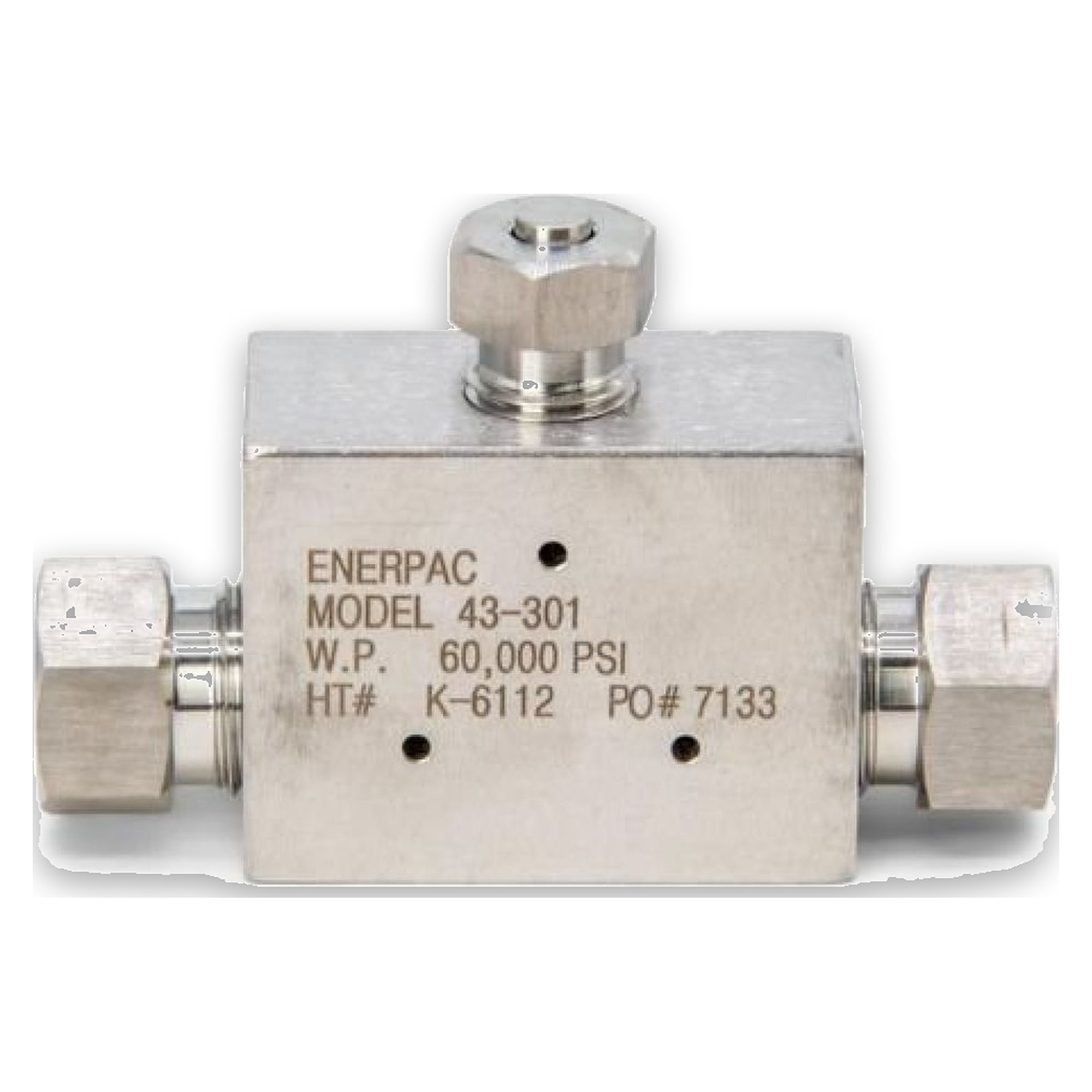 Ultra-High Pressure Fitting, Gauge Tee, .38" cone side, .25" cone gauge port - Enerpac 43301