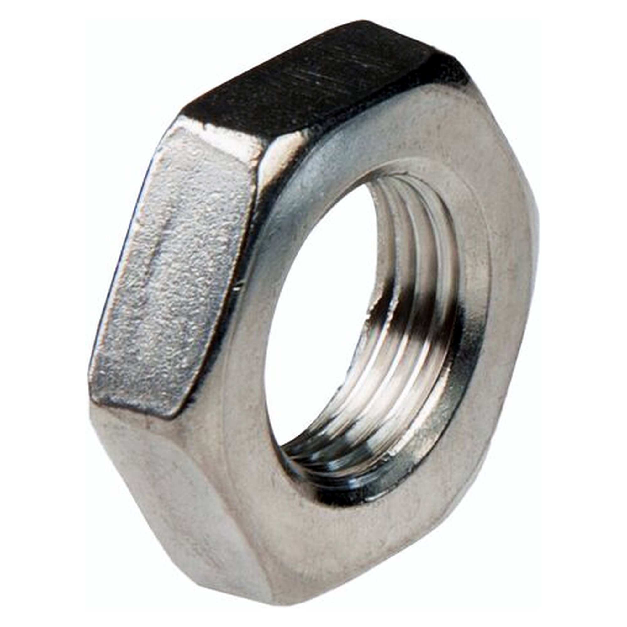 Hexagon nut, low form B, DIN 439, thread M 10 LH, coarse thread, stainless steel A2
