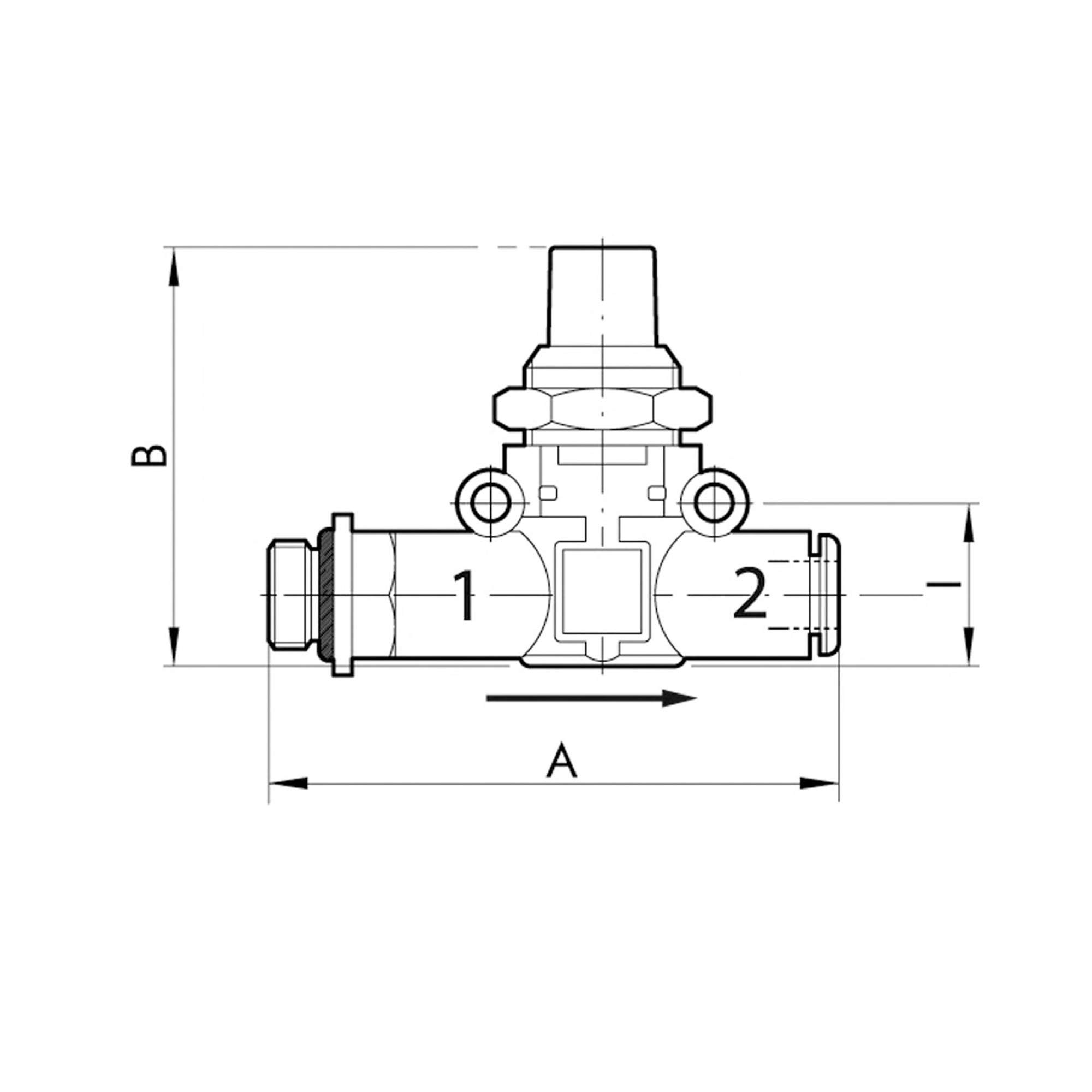 Absperrventil, Gew. (Eing.) - Schl. (Ausg.), G1/8, Schl.6 - Riegler 106833
