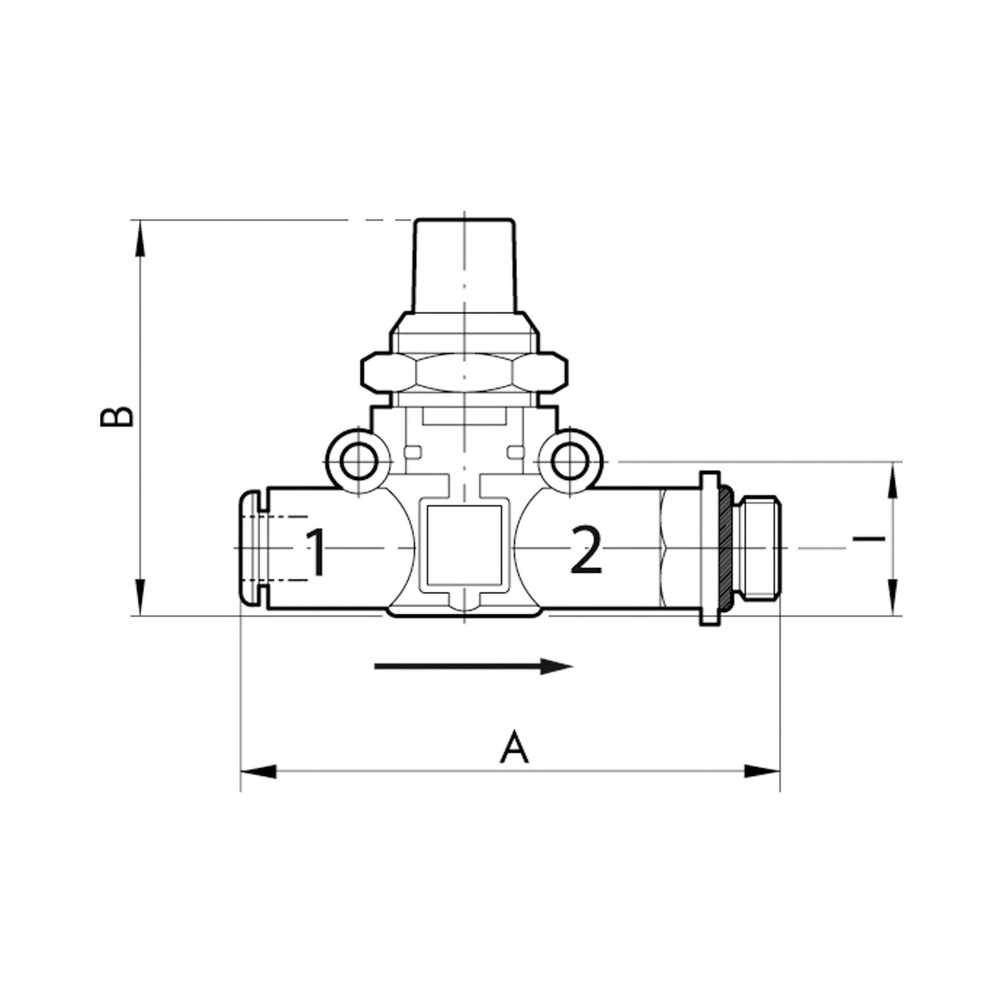 Absperrventil, Schl. (Eing.) - Gew. (Ausg.), G1/4, Schl.8 - Riegler 106841