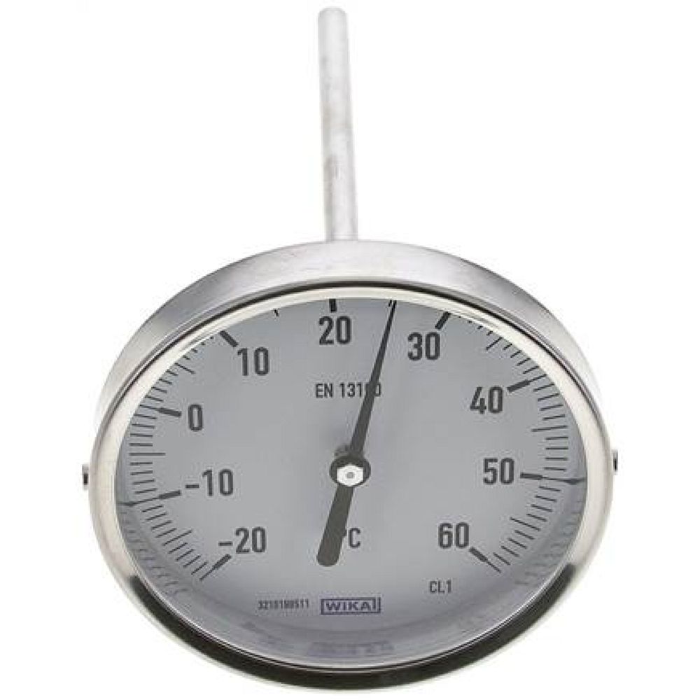 Wika TWT 26100160 ES Bimetallthermometer, waagerecht D100/-20 bis +60°C/160mm