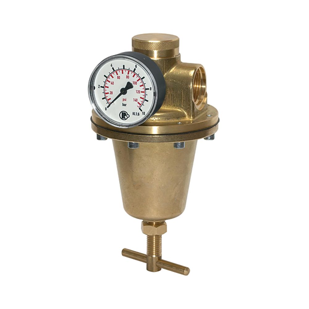 Riegler 101312.Pressure regulator for water, pressure gauge, G 1, 0.5 - 10 bar