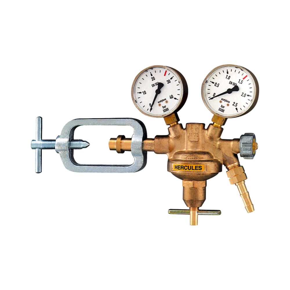 Riegler 101280. Flaschendruckregler, 200 bar, Acetylen, Arbeitsdruck 0 - 1,5 bar