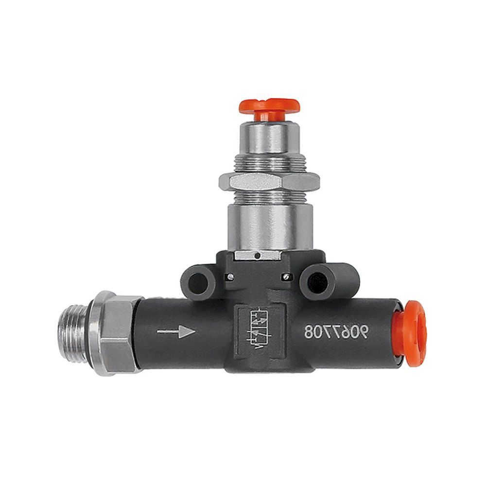 Riegler 106795.3/2-way valve, pneumat., NC, thread-hose, G 1/4, hose Ø 8